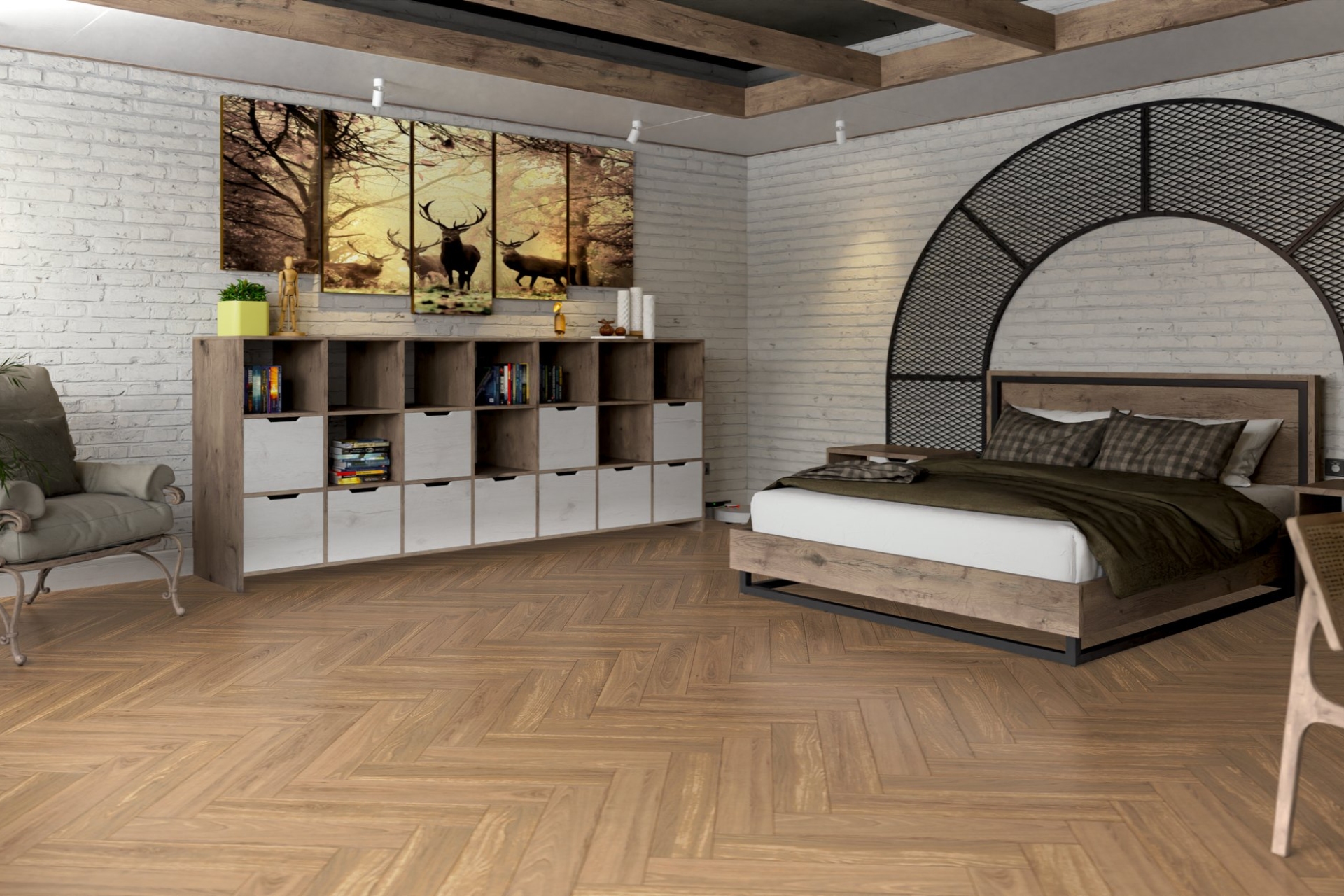 Инженерный паркет «Damy Floor» Натуральный (укладка елочкой) — купить в Волгограде