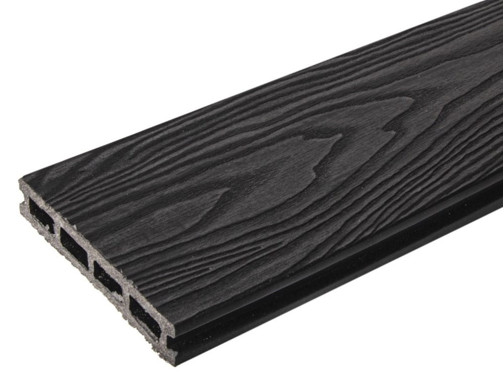Террасная доска антрацит TalverWood 150*25мм 3D текстура дерева брашинг — купить в Волгограде